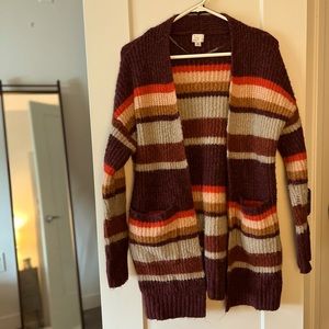Striped wool cardigan